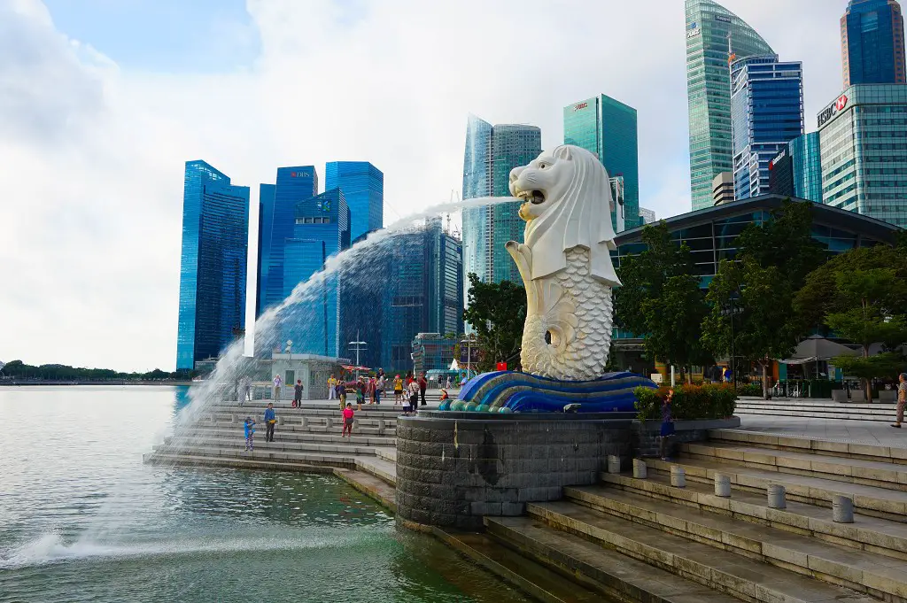 Das Wahrzeichen Merlion von Singapur
