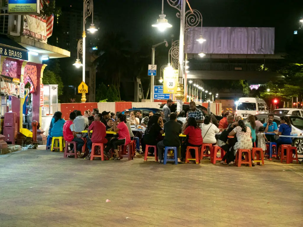 Straßenrestaurants in Little India Kuala Lumpur