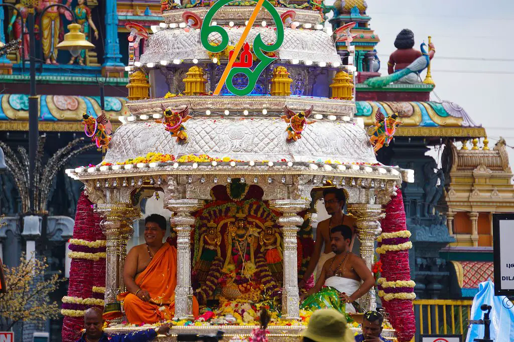 Das silberne Chariot auf dem Thaipusam Fest