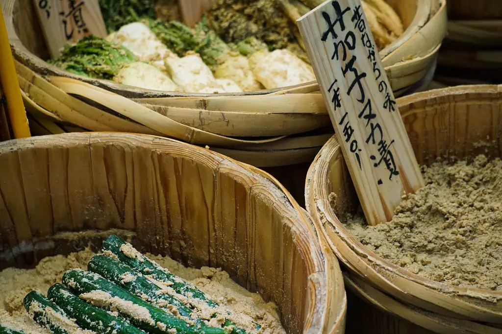 Lebensmittel im Nishiki Markt Kyoto