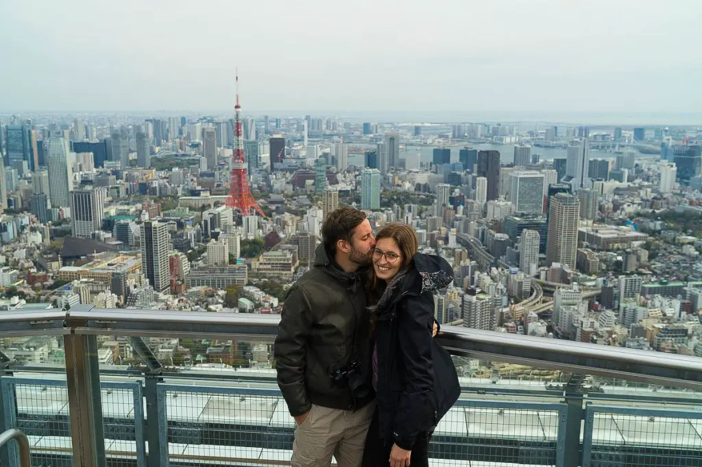 Wir auf dem Skydeck vom Roppongi Hills Mori Tower