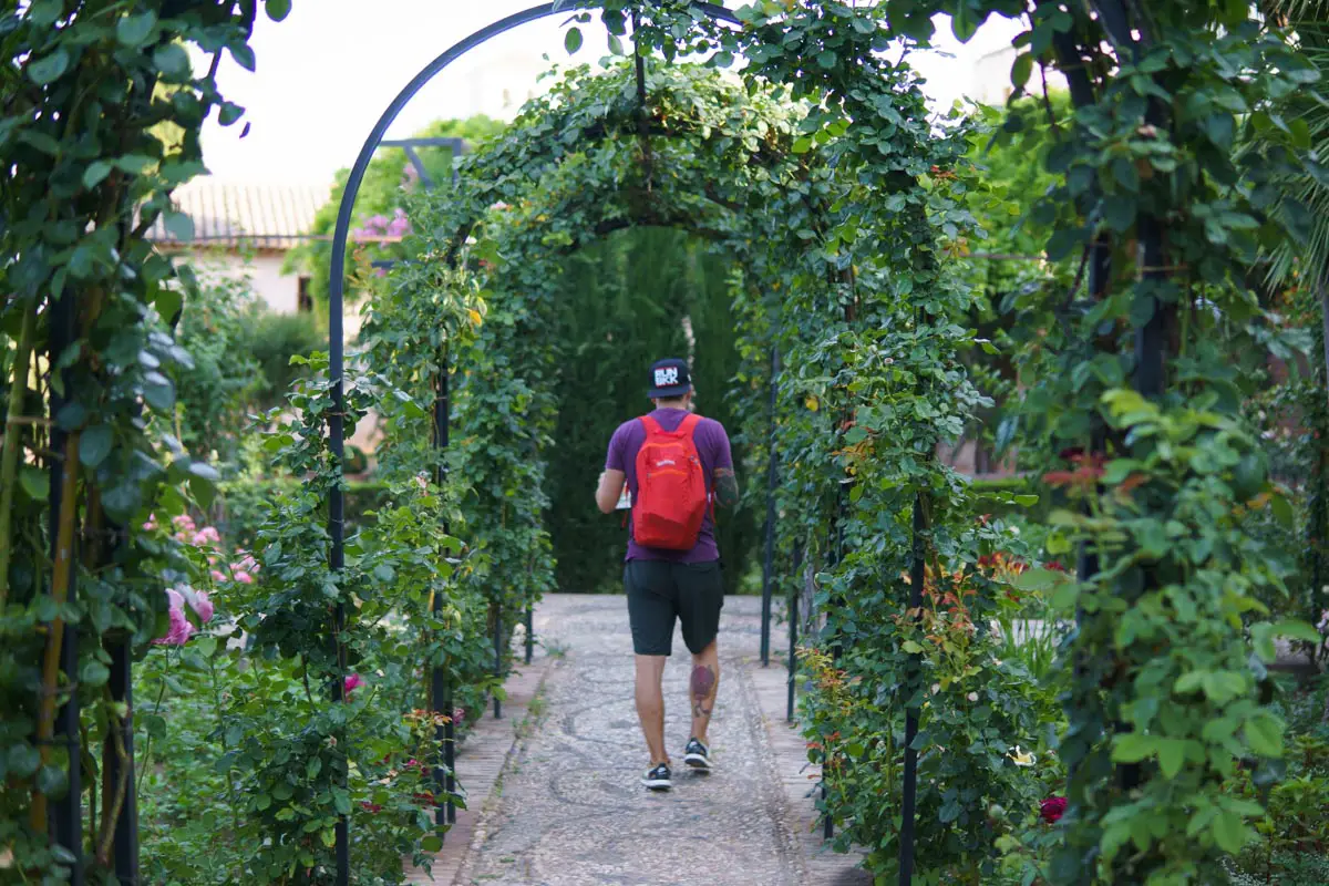 Rosengarten im Alhambra Garten Granada