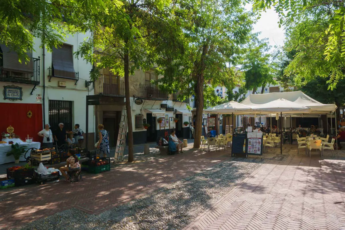Der Platz Plaza Larga in Granada Andalusien