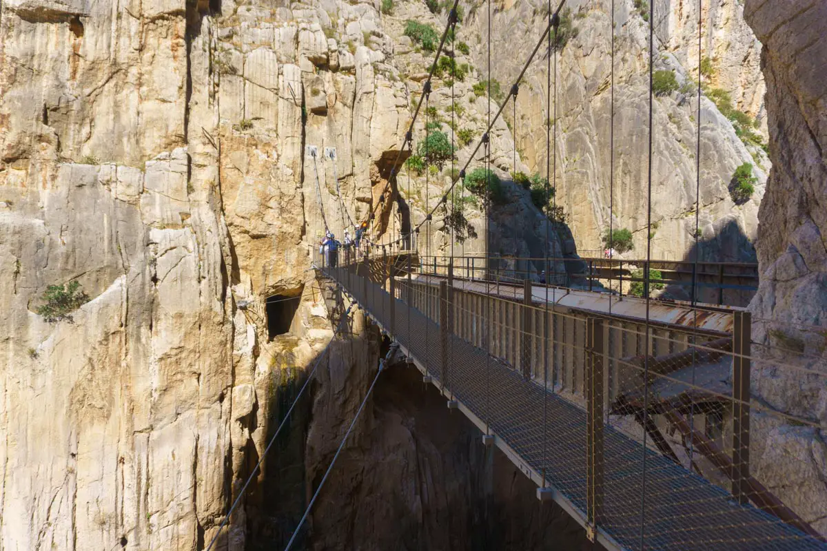 Die neue Hängebrücke im Caminito del rey Königspfad