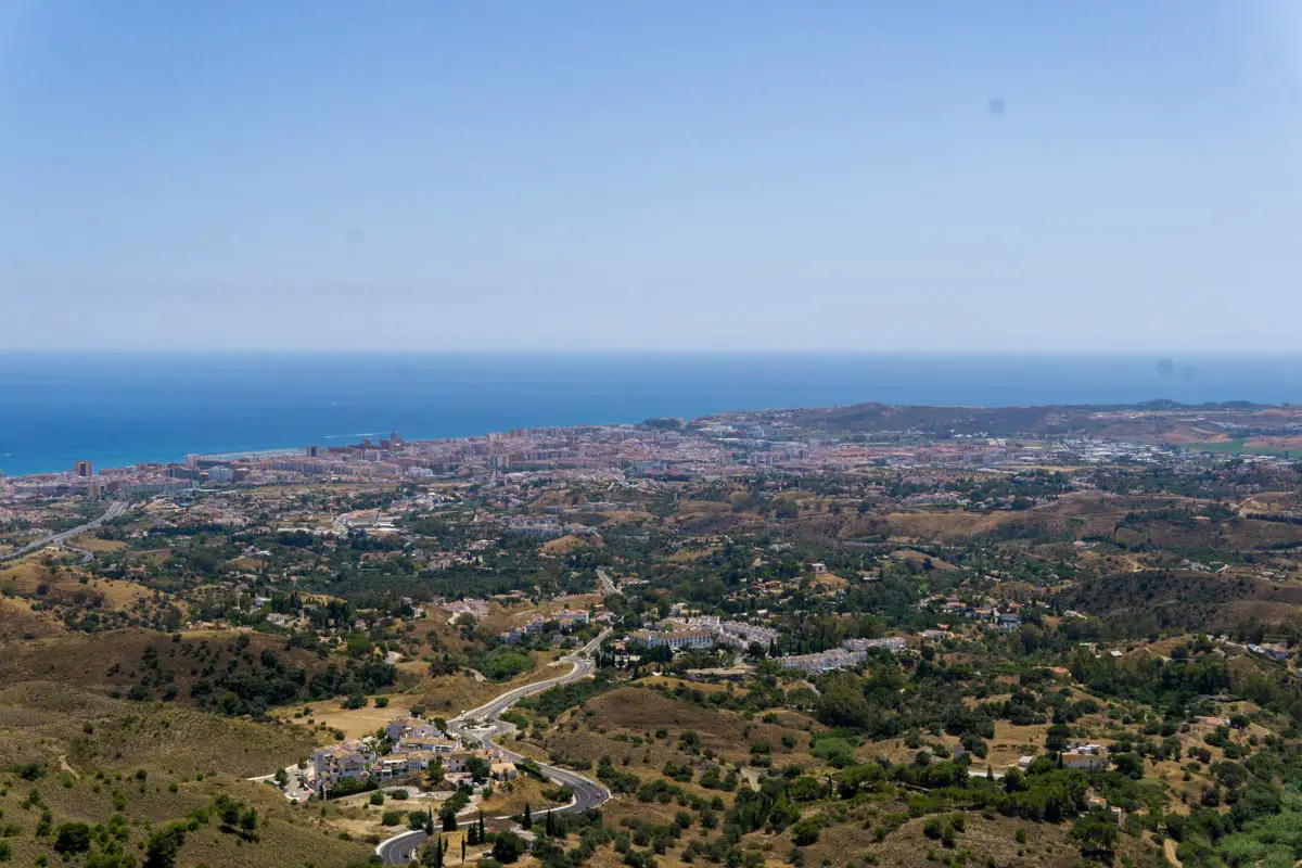 Aussicht auf die Costa del Soll und Landschaft