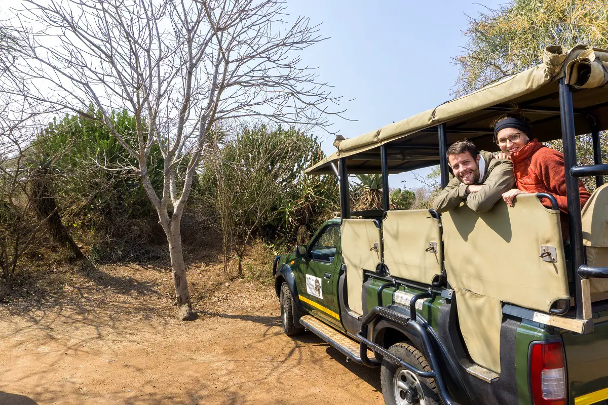 Safari Südafrika: Wir in einem Safari Jeep im Krüger Nationalpark