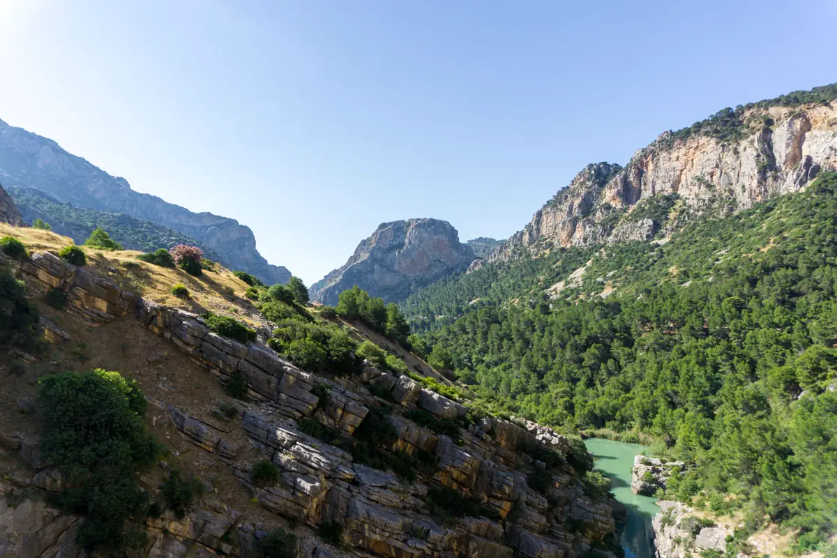 Wie Aussicht auf die Natur vom Klettersteig Caminito del Rey