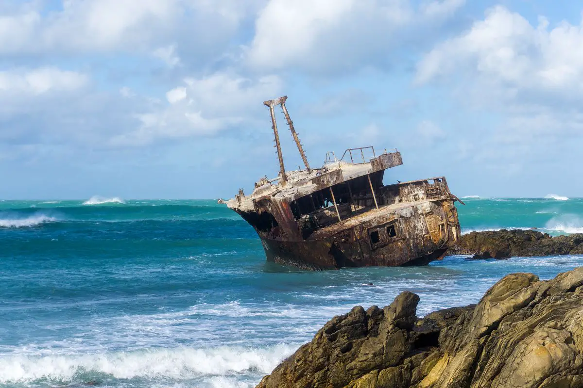 Das Schiffswrack am Kap Agulhas