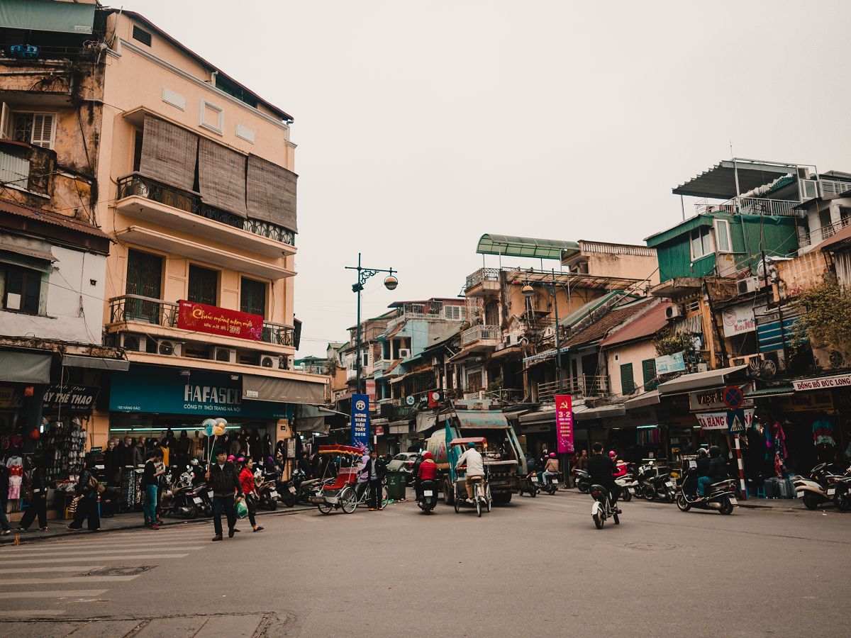 Chaotischer Verkehr im Oldquarter Hanoi