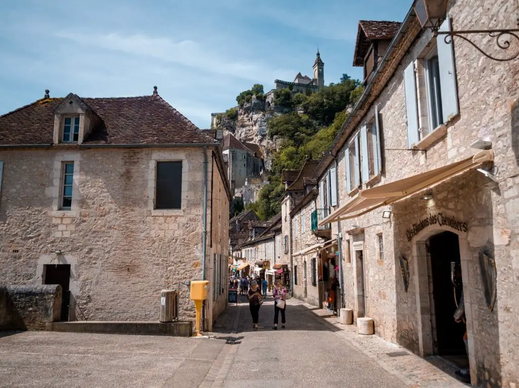 Dorfkern von Rocamadour mit Sicht auf das Chateau