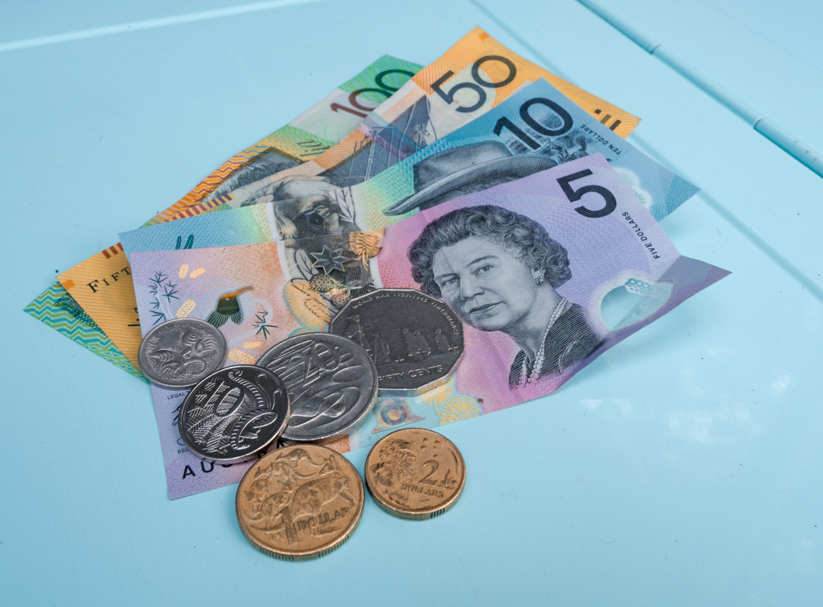 australische Münzen und Geldscheine