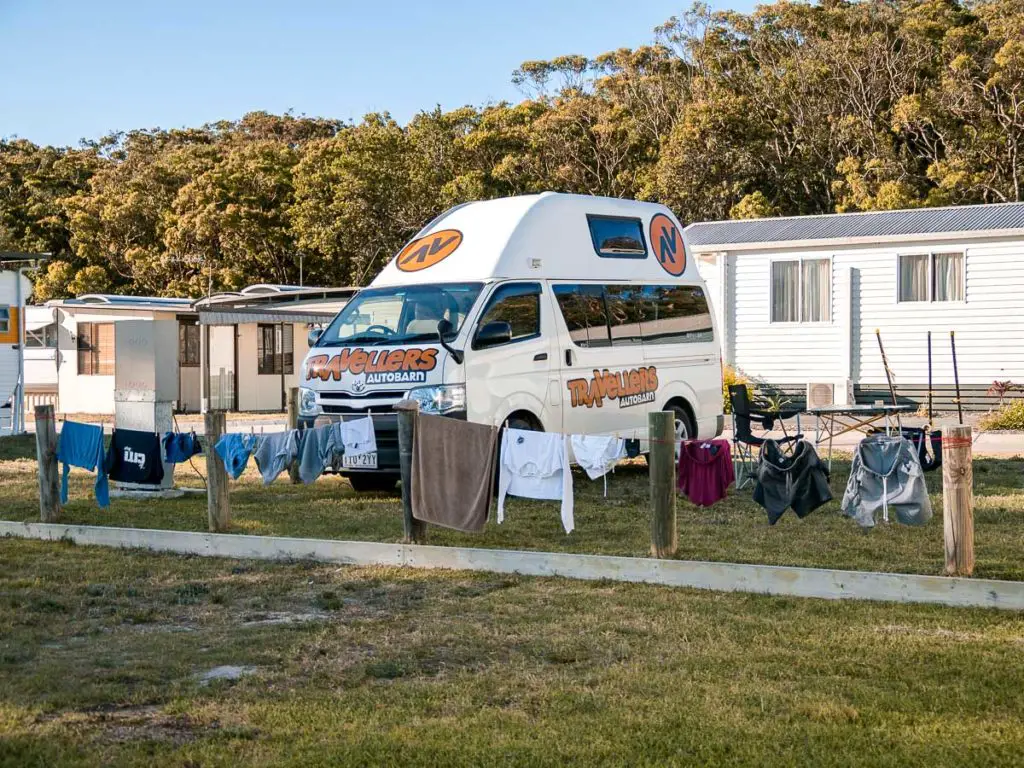 Stellplatz am Campingplatz in Port Stephens