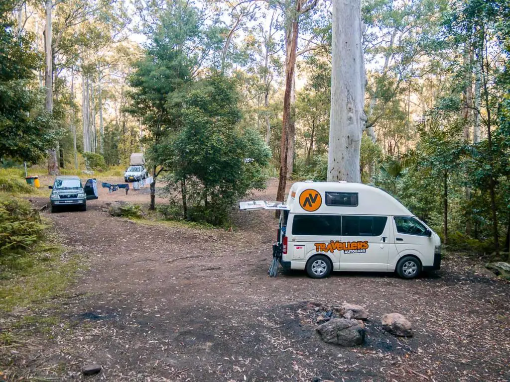 Unser Camper auf einem Campingplatz während der Australien Rundreise an der Ostküste
