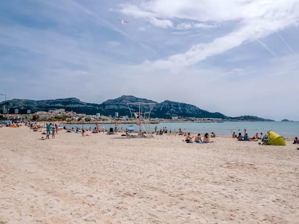 Der Strand Plage du Prado in Marseille Frankreich