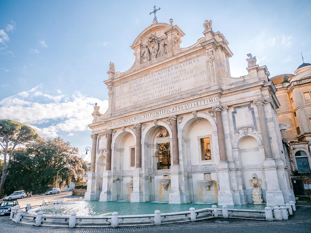 Der Brunnen Fontana Dell´Acqua Paola in Rom
