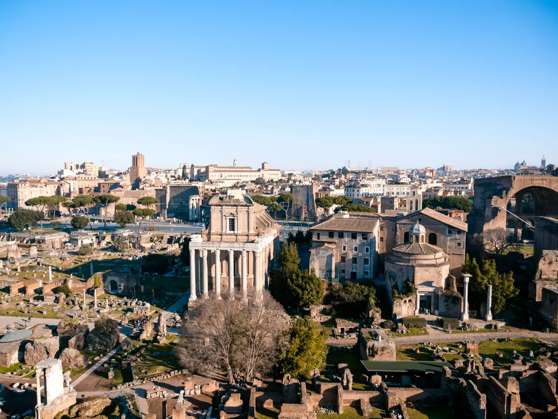 Das Forum Romanum Gelände von Oben