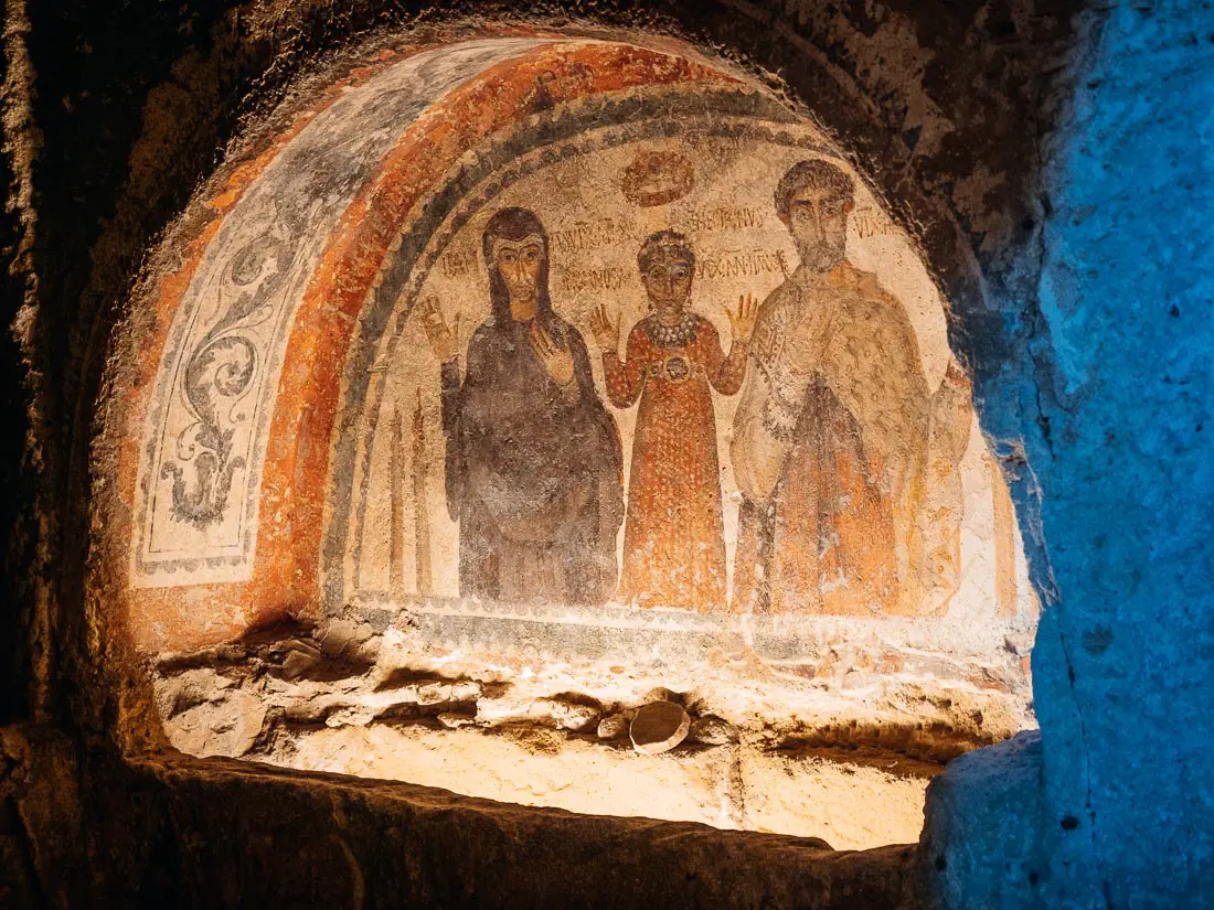 Wandbild in der Katakombe di San Gennaro
