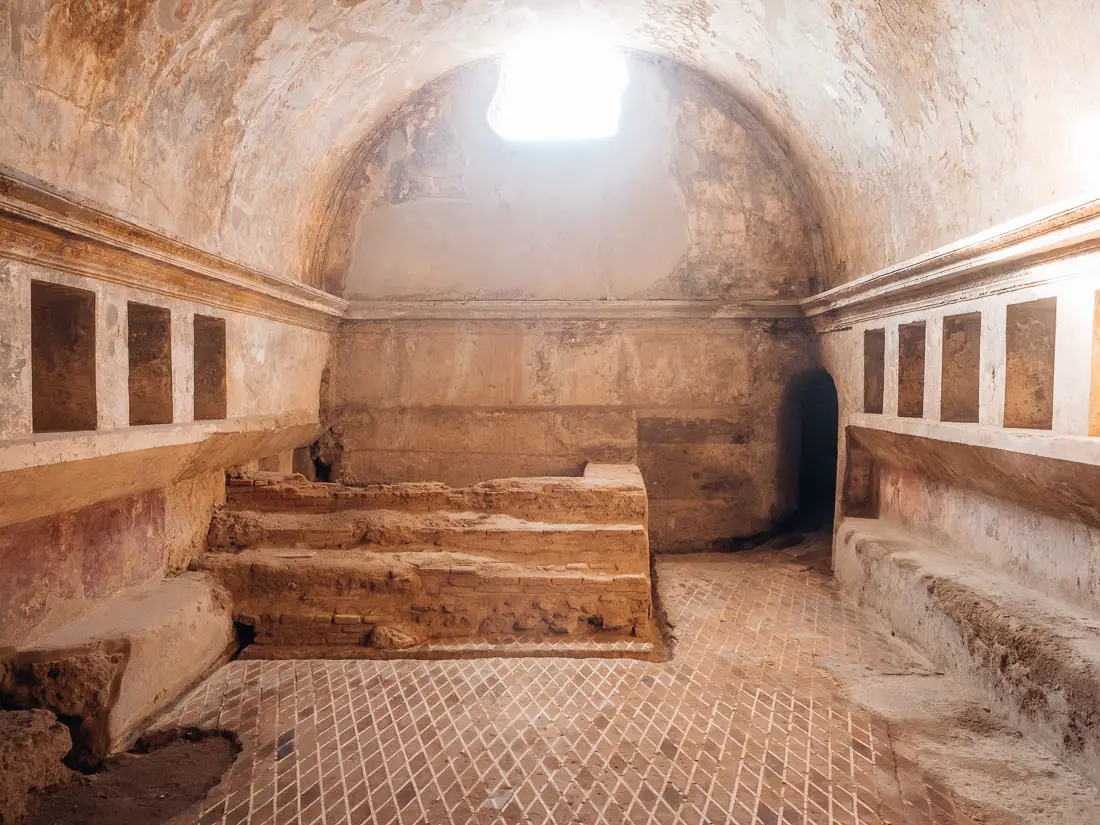 Raum in der Stabianer Therme in Pompeji