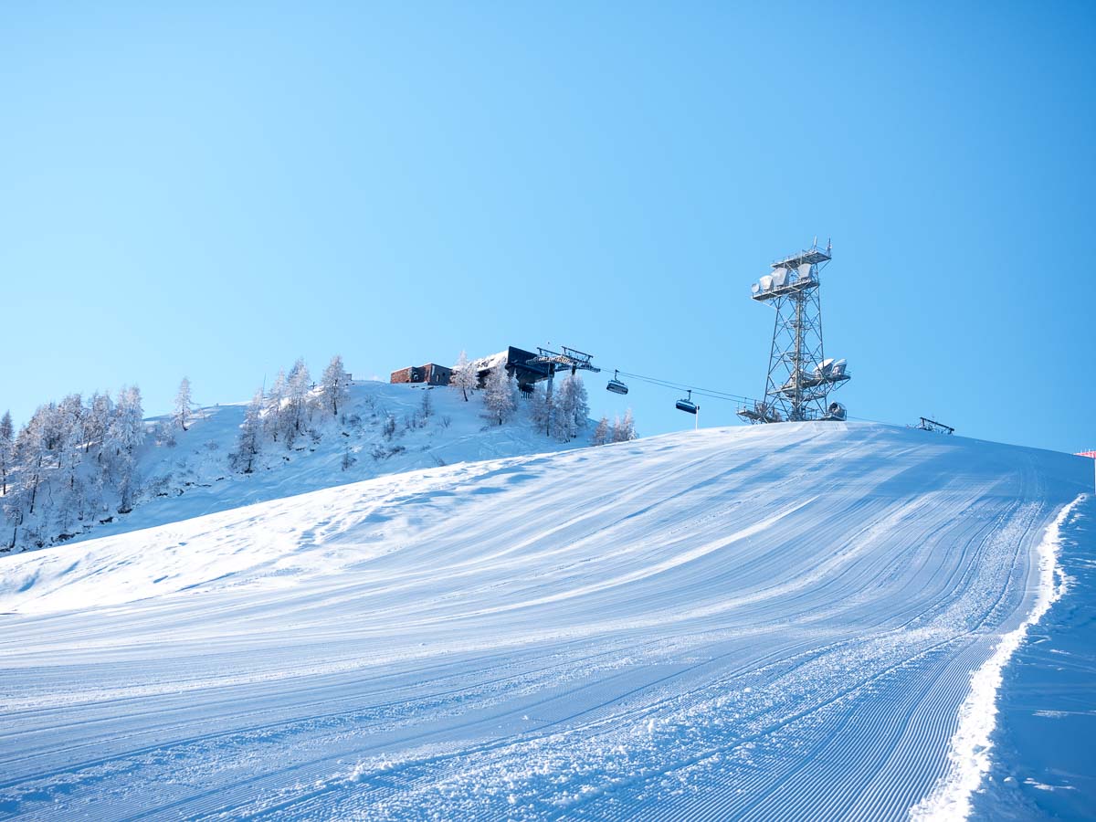 Präperierte Piste im Skigebiet Almenwelt Lofer