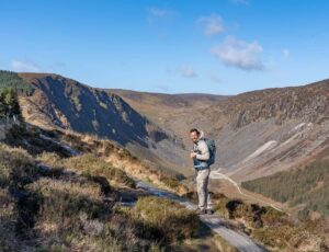 Wandern in Irland: Marco auf dem Spinc Walk in den Wicklow Mountains